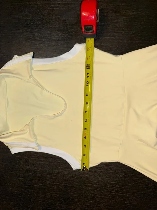 SHEIN Pale Yellow Sleeveless Dress with White Trim - Picture 4 of 7